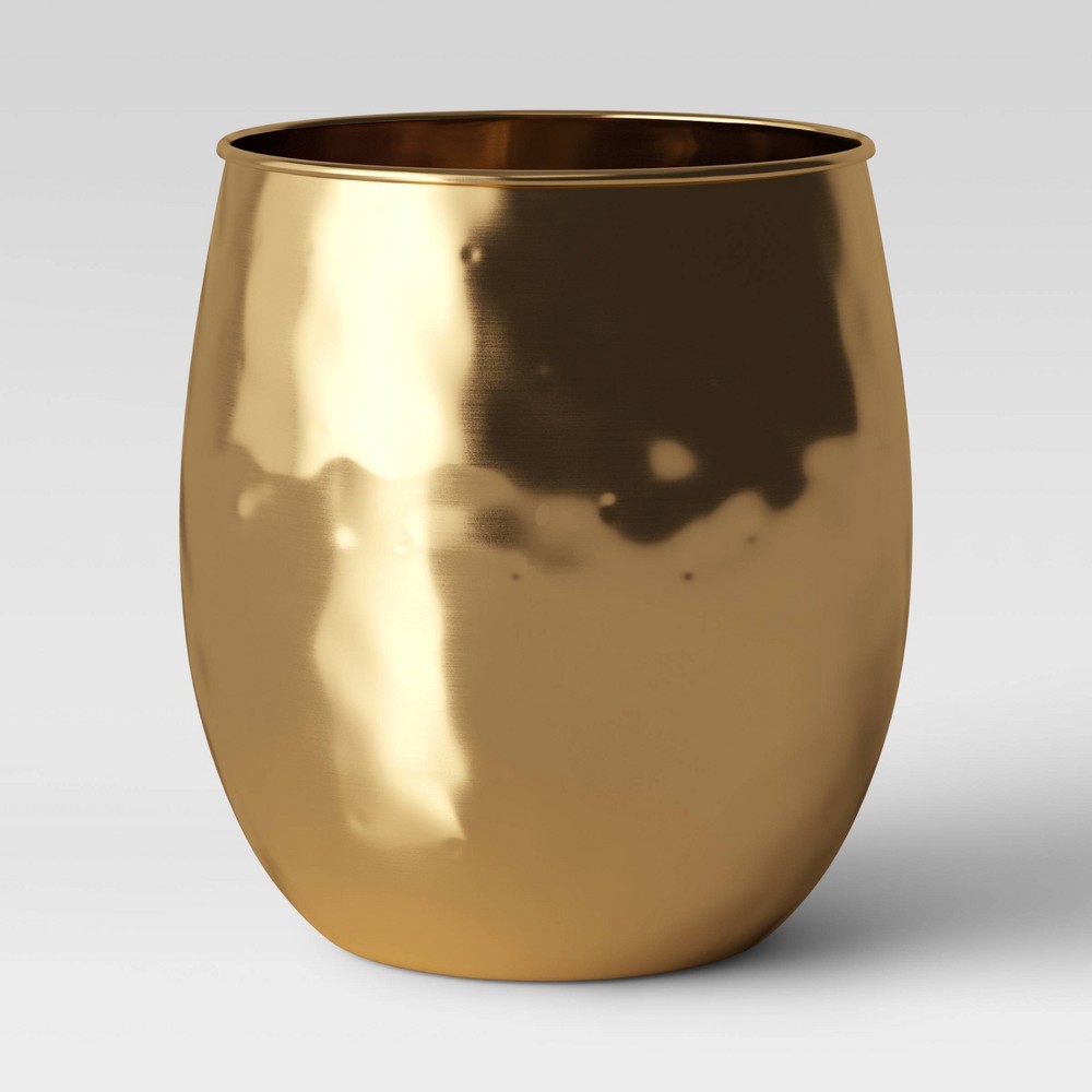 9.6″ x 9.6″ Metal Planter Vase Gold – Threshold