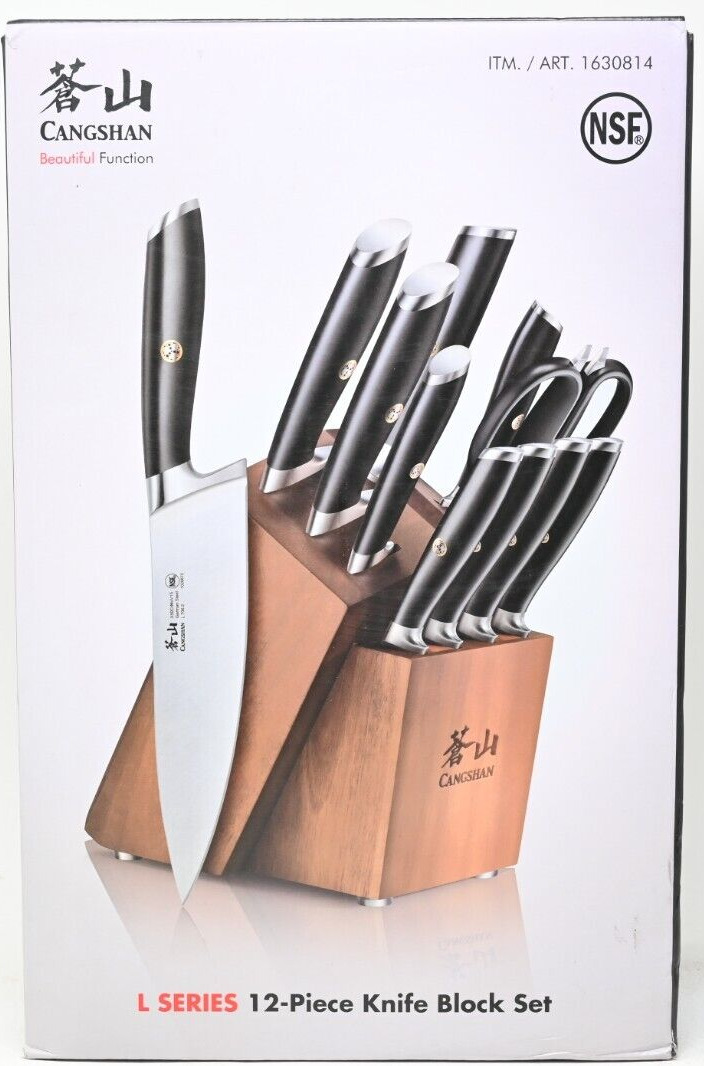 Cangshan L Series Black German Steel Forged 12-Piece Knife Block Set