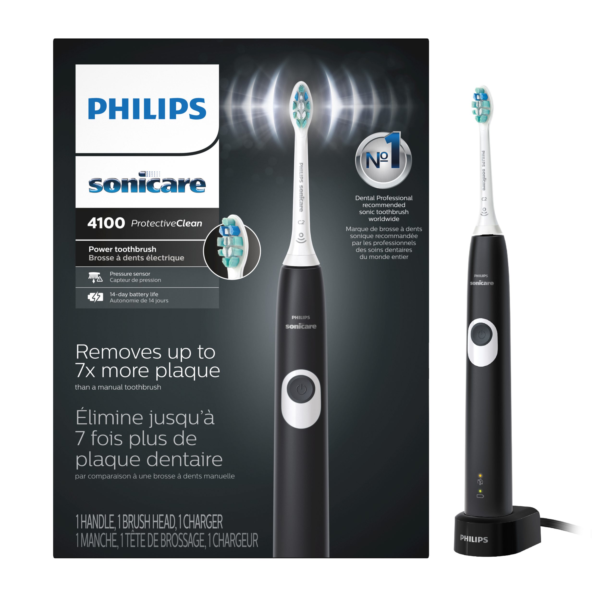 Philips Sonicare Protective Clean 4100 Black Rechargeable Electric Toothbrush