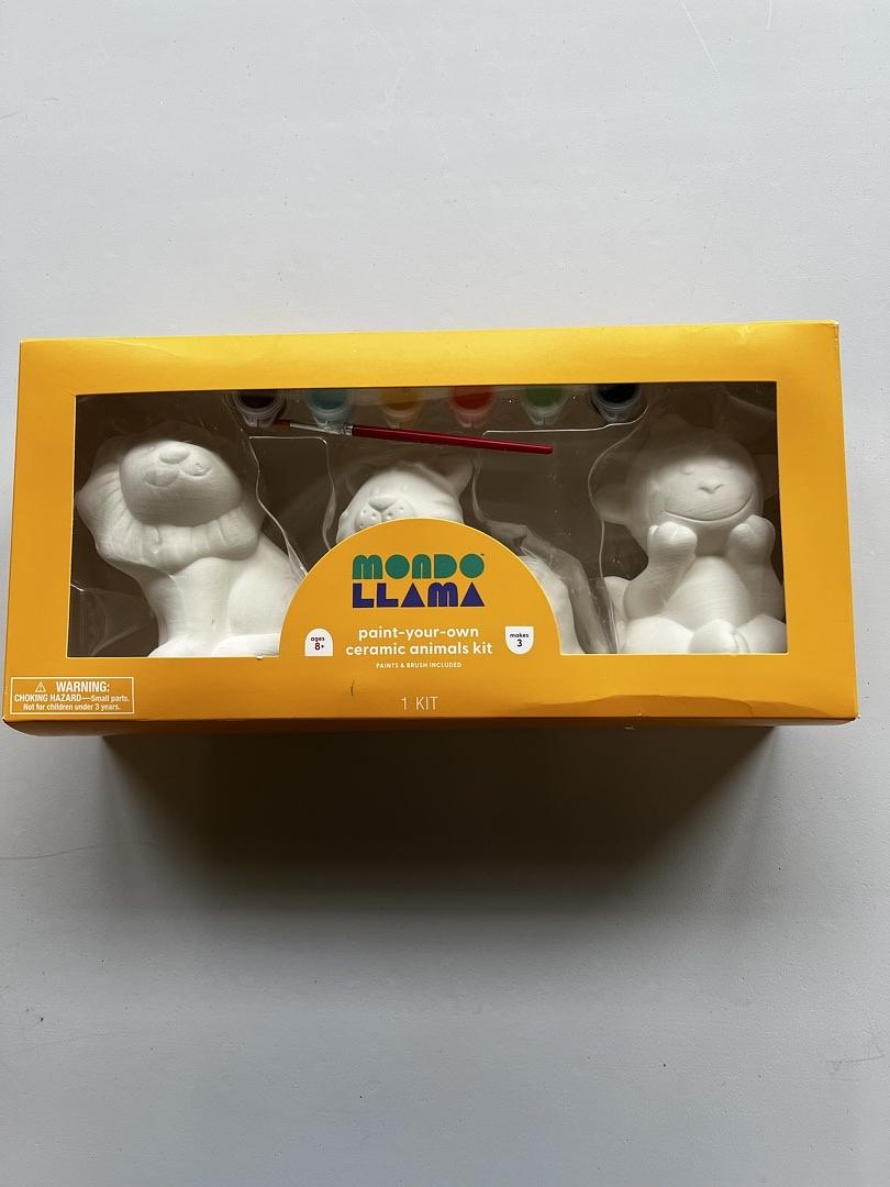 Mondo Llama – 3pk Paint-Your-Own Ceramic Animals Kit NEW and SEALED