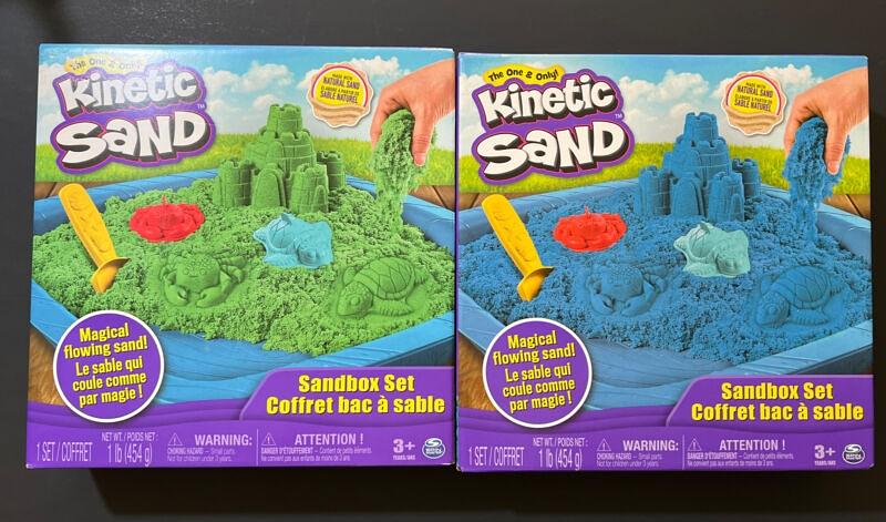 Kinetic Sand Sandbox Set Blue or Green