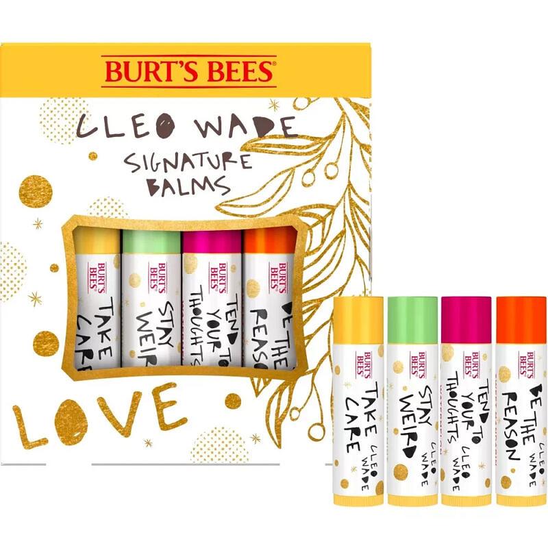 Burts Bees Moisturizing Lip Balm, CLEO WADE Signature Balms, Assorted Balm Set